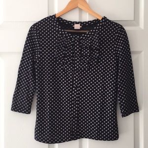 3/4 length sleeve ruffle cardigan